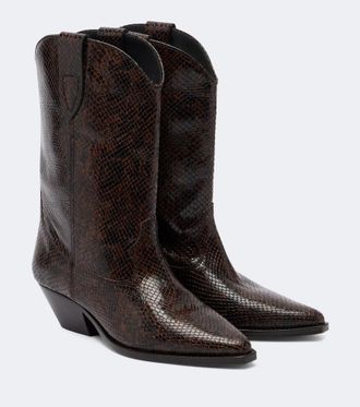 Isabel Marant Duerto snake-effect leather cowboy boots