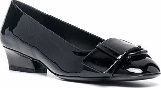 Ferragamo Buckle-Detail Patent Leather Flat - Black
