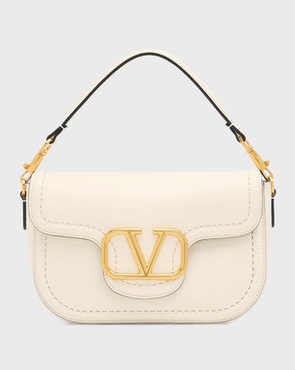 Valentino Garavani Loco VLOGO Flap Leather Shoulder Bag