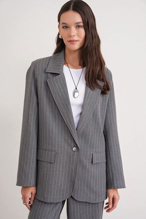 Mixray Gestreepte Oversized Blazer