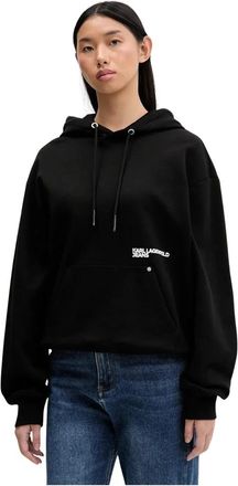 Karl Lagerfeld Hoodies & sweatvesten, Dames, Zwart, M, Katoen, Hoodies