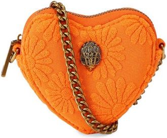 Kurt Geiger Micro Heart Leather Crossbody Bag in Orange at Nordstrom