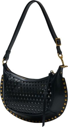 Isabel Marant Womens Oskan Moon Shoulder Bag Black Calfskin