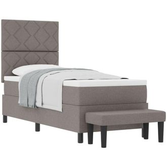 vidaXL Box Spring Bed with Mattress Taupe 80 x 200 cm Fabric Vidaxl