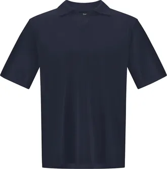Herno Double-Layered Cotton Piquet Polo with Ribbed Detailing