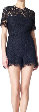 Veronica Beard Navy Floral Lace Playsuit Size M