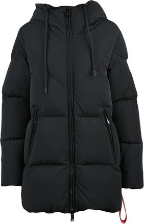 Afterlabel Padded Black Down Jacket with Adjustable Hood and Zippered Pockets
