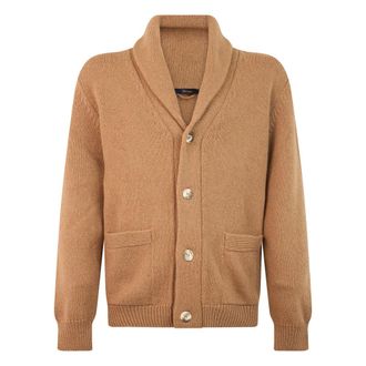 Herno Truien & Vesten, Heren, Bruin, L, Kasjmier, Cardigan met knopen