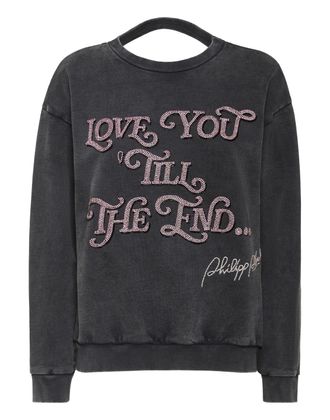 Philipp Plein Open Back Roundneck Sweatshirt Love Plein