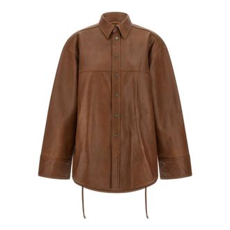 Haikure Dames, Blouses & Shirts, Bruin, Maat: XS Leer