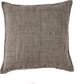 Bazar Bizar Funda de coj&iacute;n de lino negro natural 50x50 cm