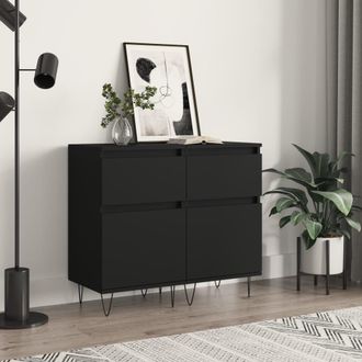 Berkfield Home Sideboards 2 pcs Black 40x35x70 cm Engineered Wood | Size: 40 x 35 x 70 cm