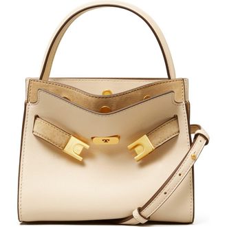 Tory Burch Petite Lee Radziwill Leather Double Bag in New Cream at Nordstrom