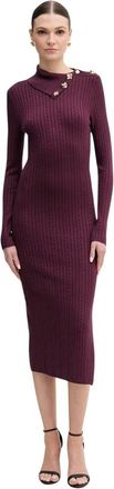 Guess Kleedjes, Dames, Paars, M, Priscilla Midi Jurk