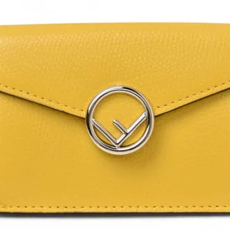 Fendi Yellow Leather Wallet (Tri-Fold) (Pre-Owned)