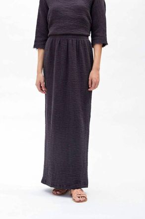 Black Crane Long Skirt In Graphite