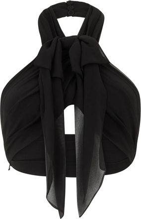Moschino Cropped Top met Strik - Dames - Tops zonder mouwen - Zwart - S - Tops