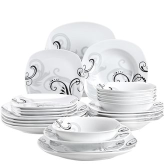 OEM Juego De Vajilla De Porcelana, Dise&ntilde;o Floral, Forma Cuadrada