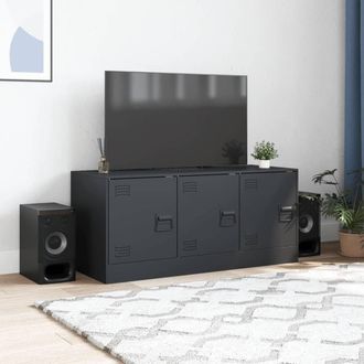 Berkfield Home TV Cabinet Anthracite 99x39x44 cm Steel in Dark Grey | Size: 99 x 39 x 44 cm
