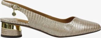 J. Rene&eacute; Womens Lizard Print Patent Traveta Pumps In Pearl