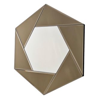 Dmora Espejo Cil&iacute;ndrico Rombo, Pared, Transparente, 60x70h Cm, Plata