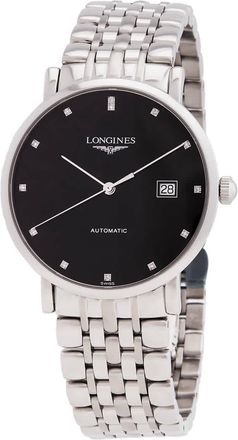 Longines Elegant Automatic Diamond Black Dial Mens Watch L4.910.4.57.6