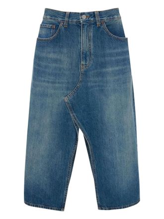 Victoria Beckham Kick denim midi-rok - Blauw