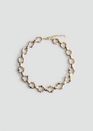 Mango Collana catena cristalli oro - Donna - Taglia unica - MANGO
