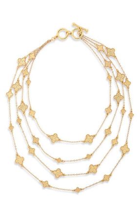 Karine Sultan Molten Clover Necklace in Gold at Nordstrom
