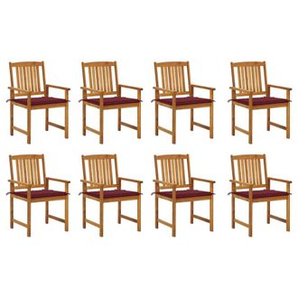 vidaXL Sillas De Jard&iacute;n Con Cojines 8 Uds Madera Maciza De Acacia Vidaxl