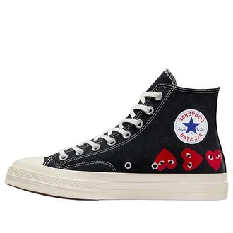 Converse x COMME des GARCONS PLAY Chuck 70 Hi Multi-Heart Black A08147C