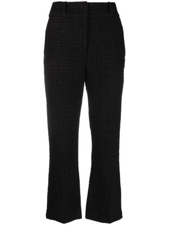 Iro boucl&eacute; straight-leg cropped trousers - Black