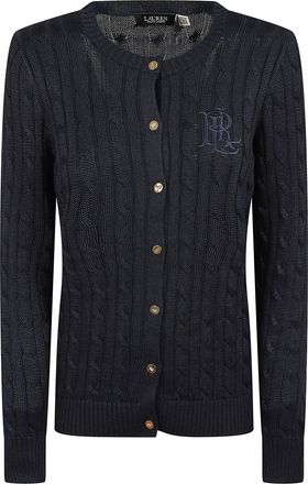 Ralph Lauren Navy Blue Cable-Knit Cotton-Blend Cardigan
