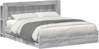vidaXL Estructura De Cama Con Almacenamiento Y Cabecero Sonoma Gris Vidaxl