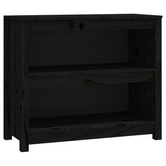 vidaXL Estanter&iacute;a Madera Maciza De Pino Negra 80x35x68 Cm Vidaxl
