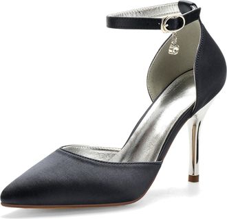 Miyoopark Womens Wedding Dress Shoes Stiletto High Heel Occasions Pumps M522 Black UK 8.5