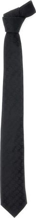 Giorgio Armani Pure zijden stropdas met jacquard monogram - Heren - Stropdassen - Zwart - ONE Size - Accessoires