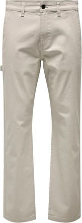 Only & Sons Edge Loose Work 0120 Pant - Heren - Straight fit broeken - Beige - W31 - Broeken