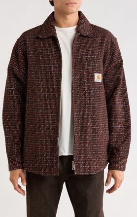 Carhartt Work in Progress Bellamy Shirt Jacket in Bellamy Check Tobacco at Nordstrom, Size Xx-Large