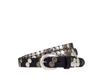 Mustang Lederg&uuml;rtel MUSTANG, Damen, Gr. 100, schwarz, Rindsleder, G&uuml;rtel Lederg&uuml;rtel, Echtleder, mit Plattnieten verziert, einfache Dornschliesse