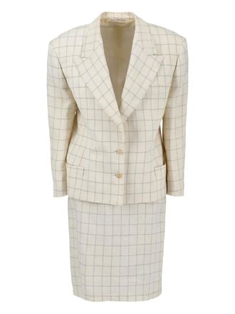 Versace check-print suit - White