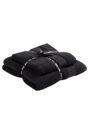 HUGO BOSS Handtuchset, Dunkelgrau, Textil, 2-teilig, Uni, 50x100 cm, Heimtextilien, Badtextilien, Handtuchsets