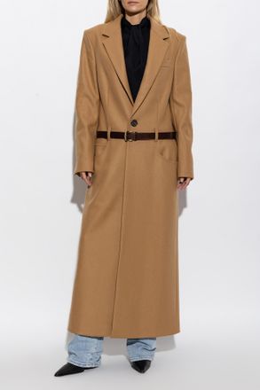 Dsquared2 Coat With Leather Belt, Womens, Brown