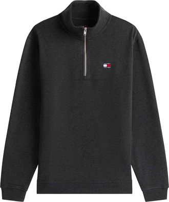Tommy Jeans Heren Timberland Logo Zip Neck Sweatshirt (Zwart)
