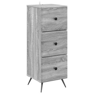 vidaXL Cajonera Gris Sonoma 33 X 34,5 X 90 Cm Madera De Ingenier&iacute;a Vidaxl
