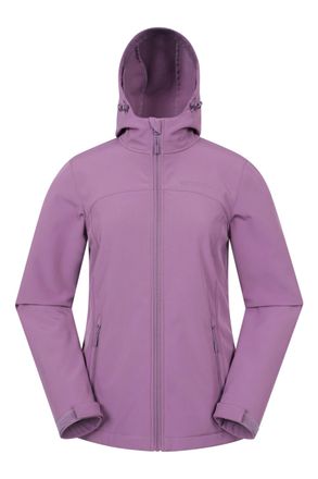 Mountain Warehouse Exodus Womens Softshell Jacket - Breathable, Adjustable, Water & Wind Resistant Ladies Coat - For Autumn, Winter, Walking, Everyday wear Dusky Purple 