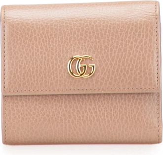 Gucci Pre-owned Wallets, female, Brown, Size: ONE SIZE Pre-owned Compact Leather Wallet with Flap Closure and Interior Card Slots