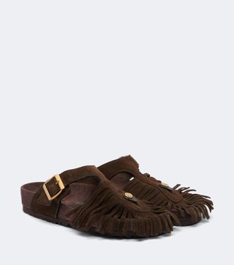 Etro x Birkenstock Gizeh fringed suede sandals