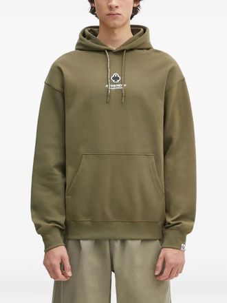 Aape By A Bathing Ape logo-embroidered hoodie - men - Polyester/Cotton - M - Green