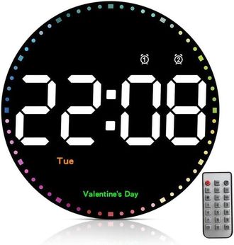 OEM Reloj De Pared Digital De 10 Pulgadas, Reloj De Pared Digital Grande, Reloj De Pared Digital Led Para Sala De Estar, Oficina, Dormitorio, Personas May